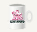Pink Sleigh With White Fur Personalised Christmas Mug