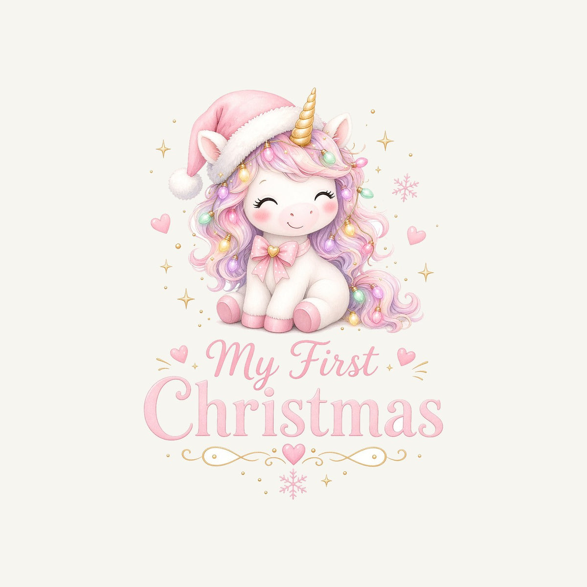 Pink Unicorn First Christmas Personalised Santa Sack