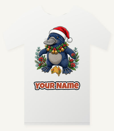 Platypus in a Santa Hat Personalised Christmas T-Shirt and Hoodie