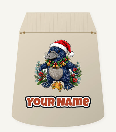 Platypus in a Santa Hat Personalised Santa Sack