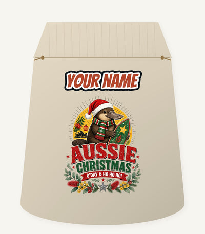 Platypus Surfboard Aussie Christmas Personalised Santa Sack
