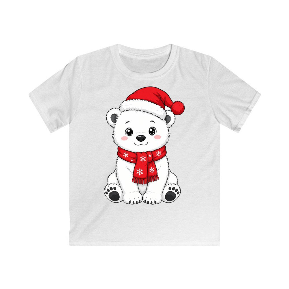 Polar Bear Cub personalised kids Christmas tee in white