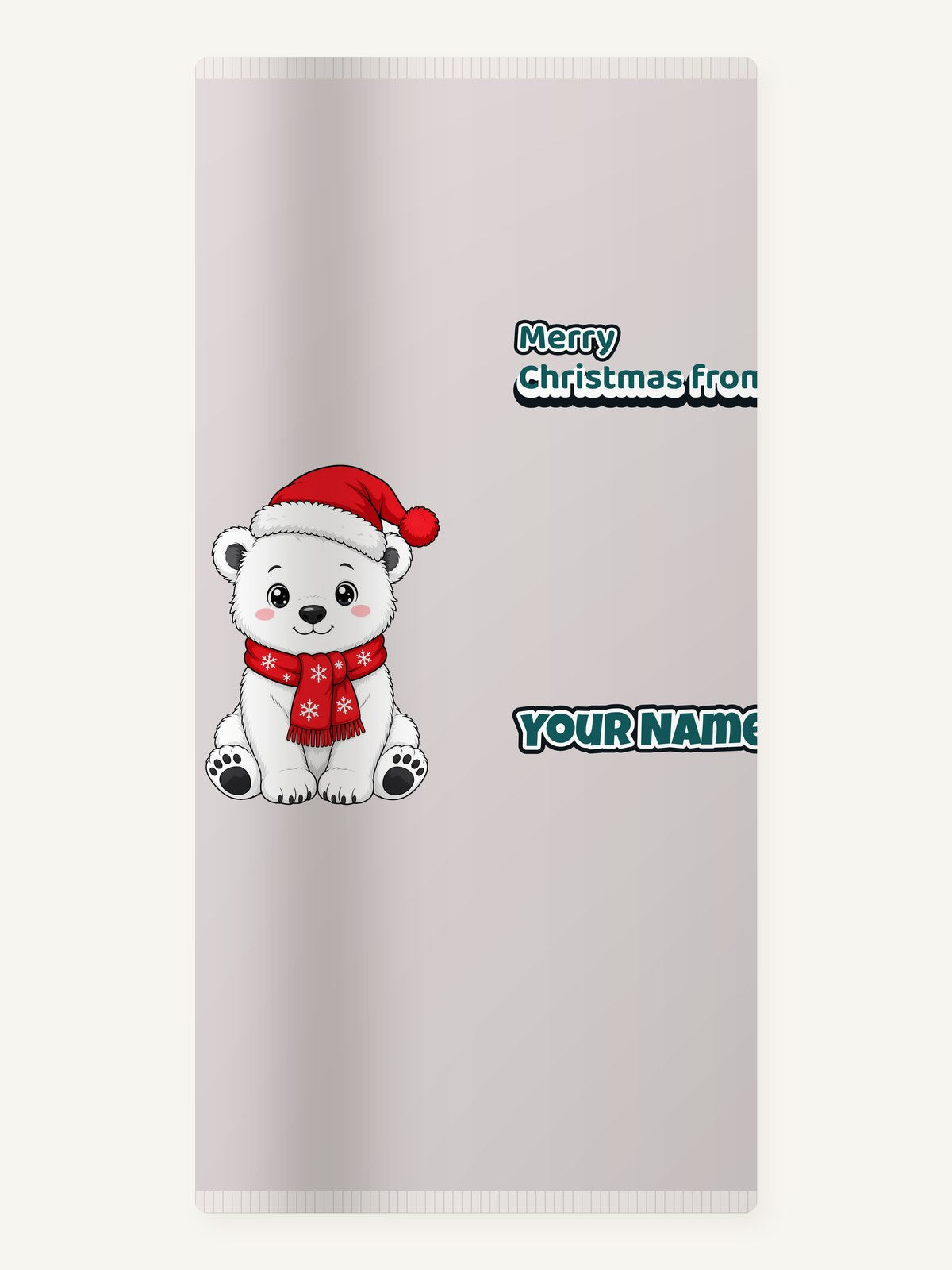 Polar Bear Cub Personalised Beach Towel