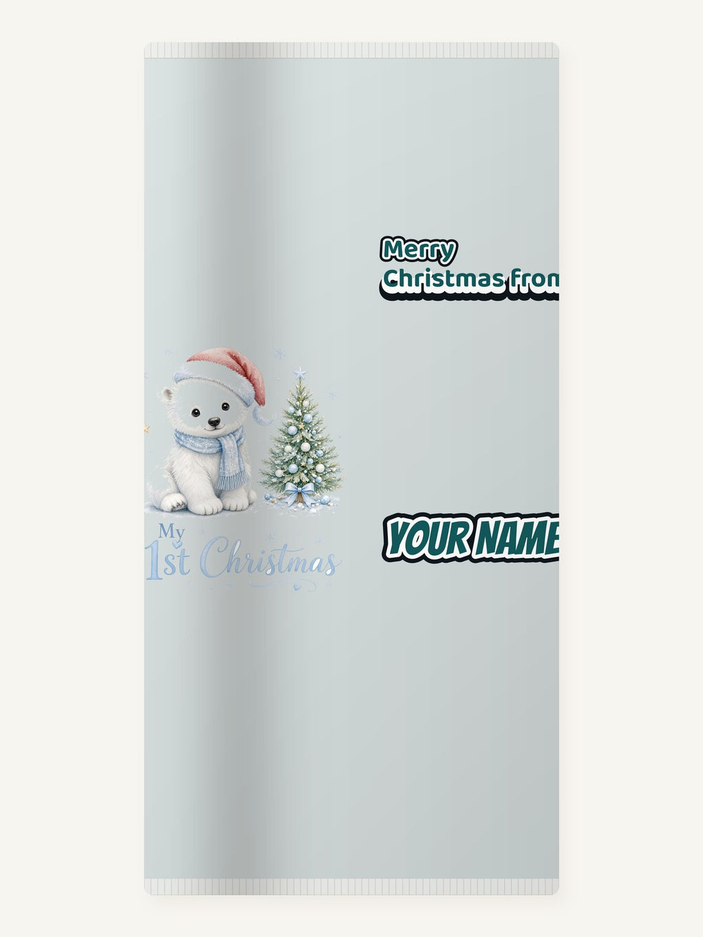 Polar Bear First Christmas Personalised Beach Towel