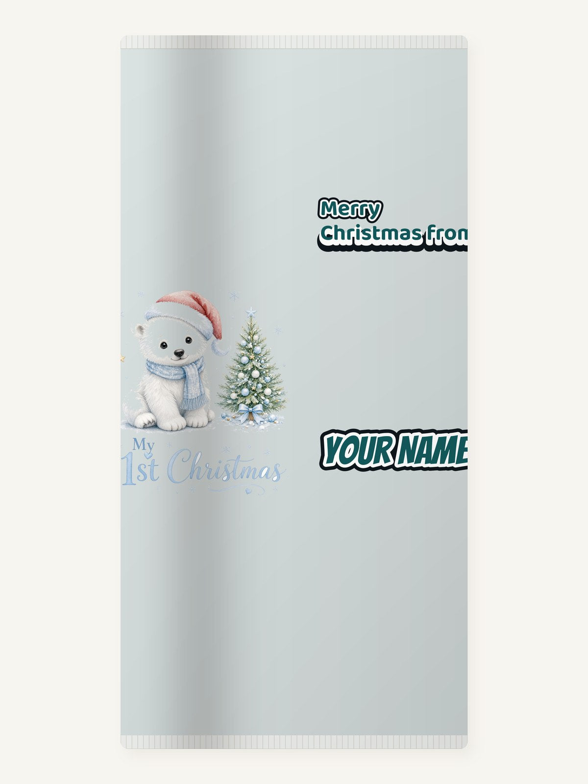 Polar Bear First Christmas Personalised Beach Towel
