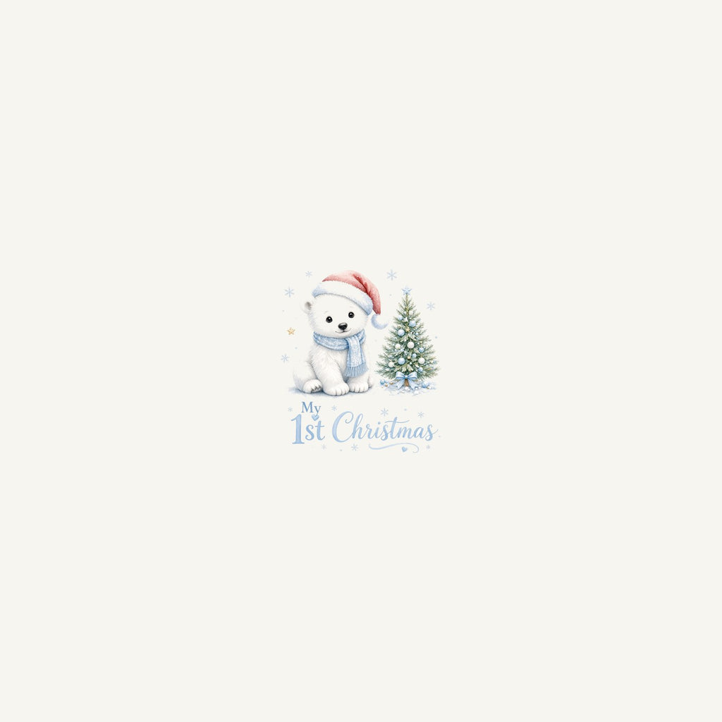 Polar Bear First Christmas Personalised Beach Towel
