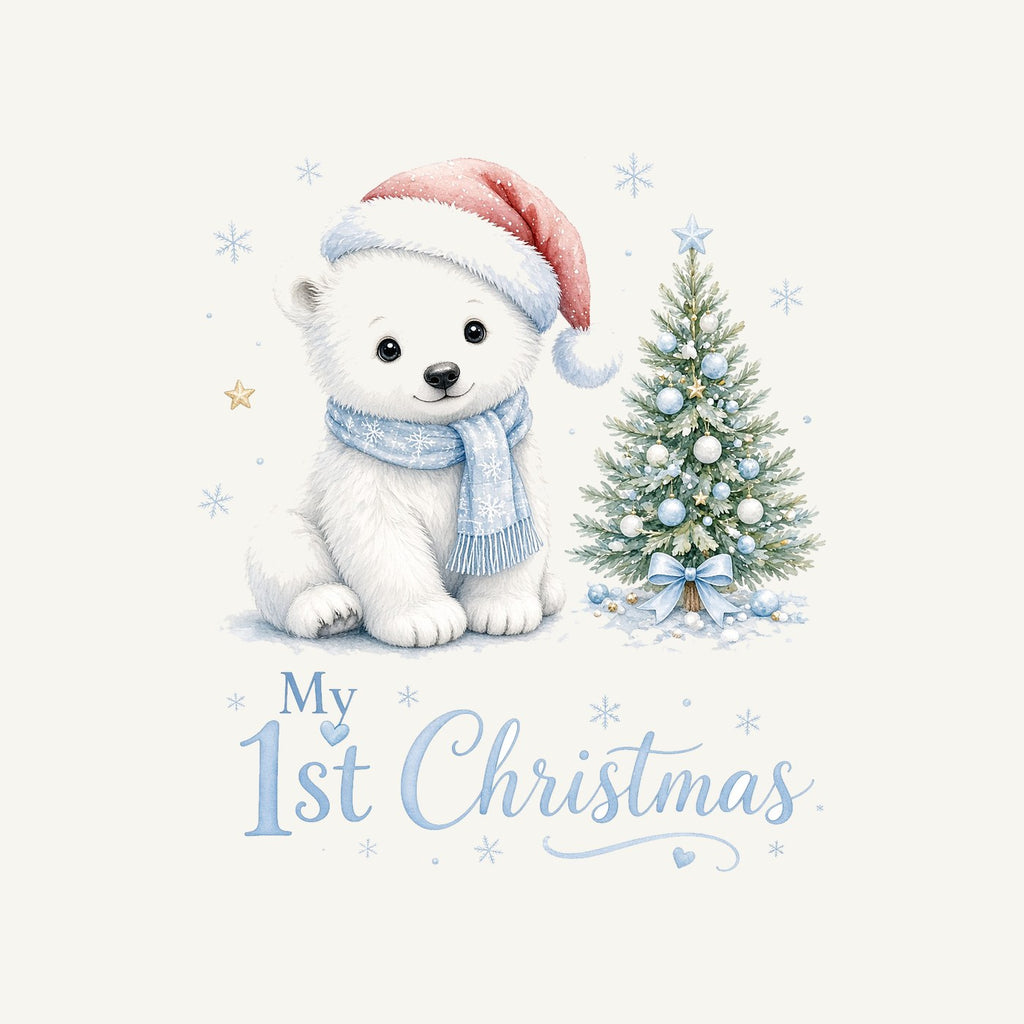 Polar Bear First Christmas Personalised Christmas T-Shirt and Hoodie