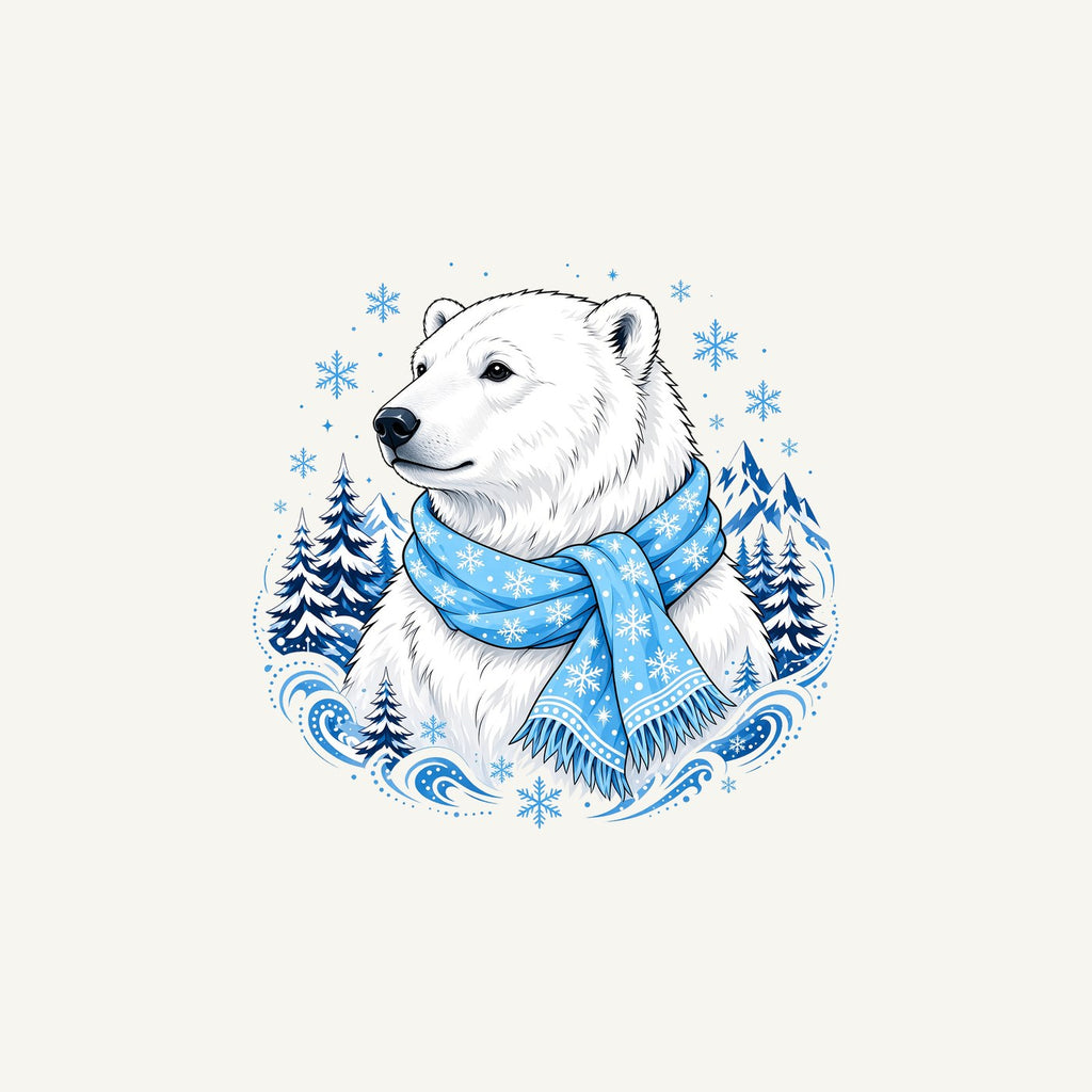 Polar Bear In Scarf Personalised Christmas Mug