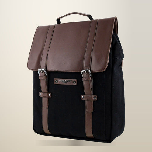 POLICE Messenger Backpack, on a plain cream background