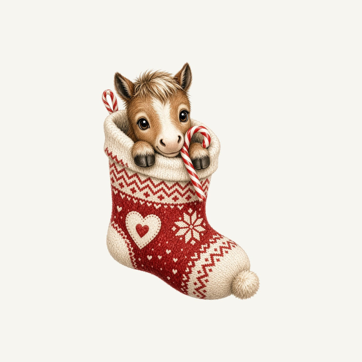 Pony In A Knitted Stocking Personalised Christmas Dog Bandana