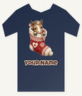 Pony In A Knitted Stocking Personalised Kids and Baby Christmas Tee