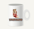 Pony In A Knitted Stocking Personalised Christmas Mug