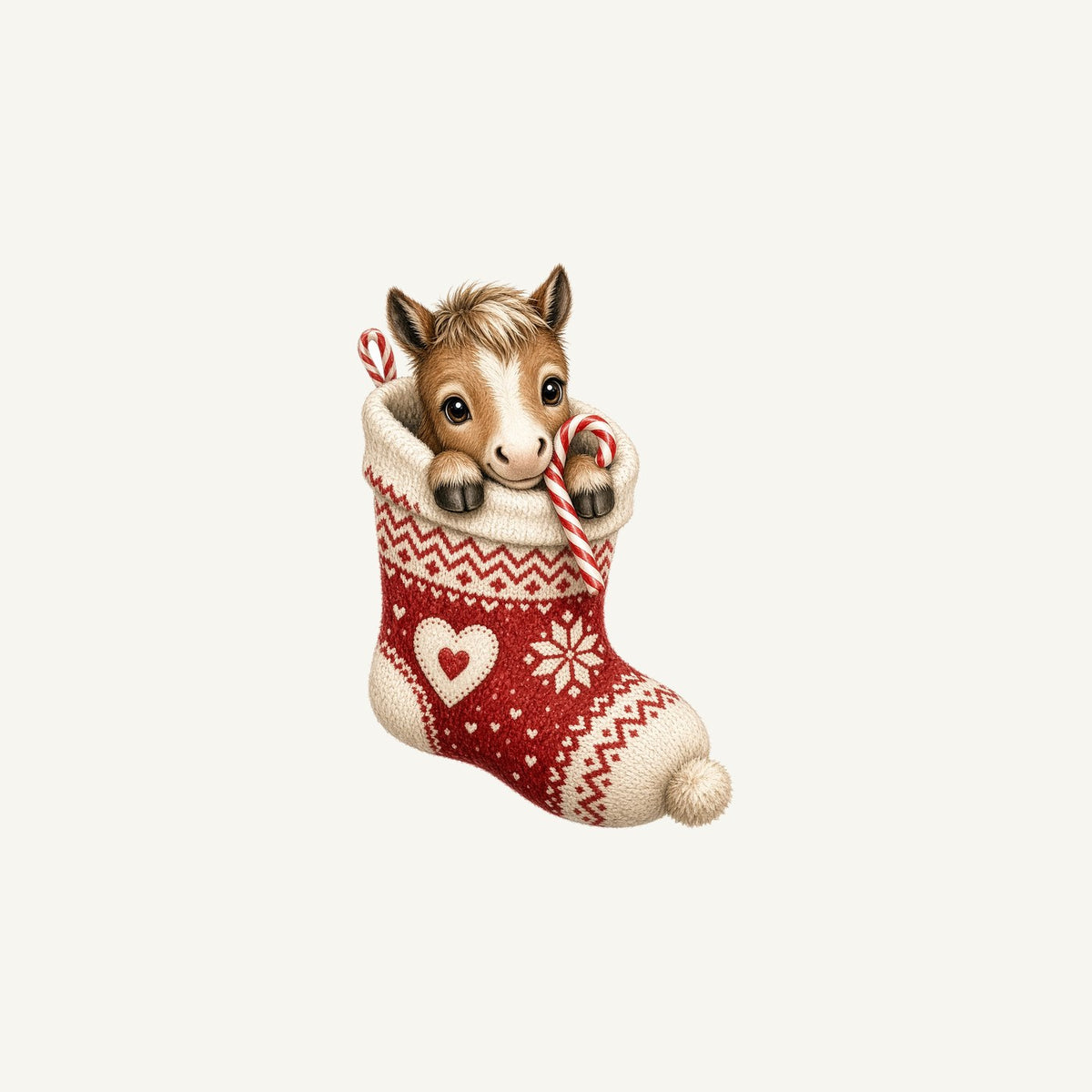 Pony In A Knitted Stocking Personalised Christmas Mug