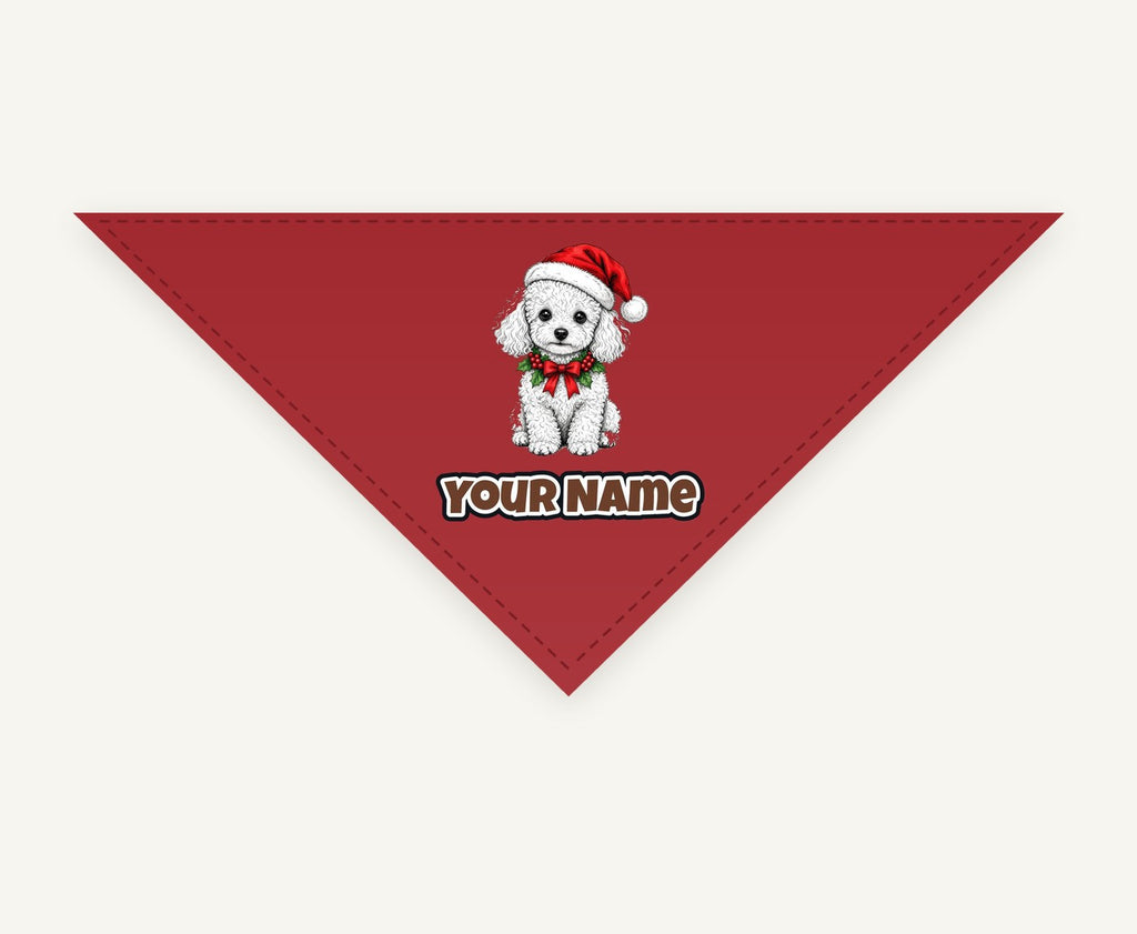 Poodle Christmas Personalised Christmas Pet Bandana, Cat or Dog