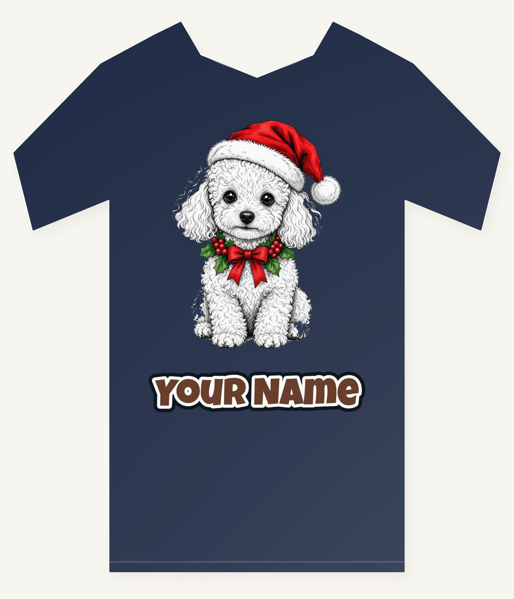 Poodle Christmas Personalised Kids Tee and Baby Bodysuit