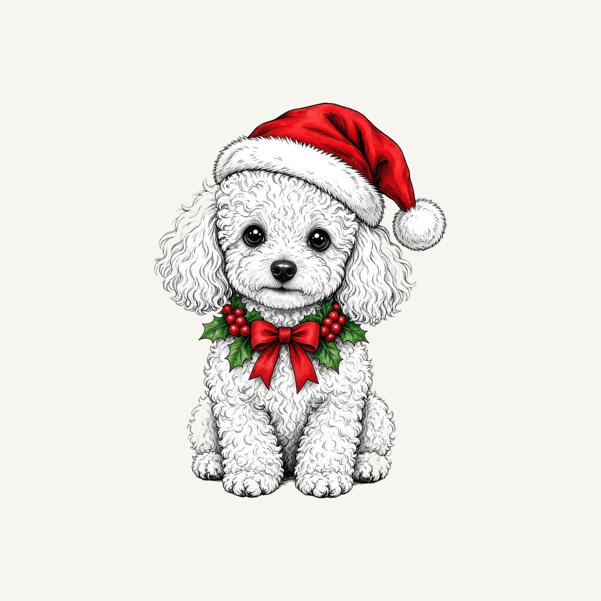 Poodle Christmas Personalised Kids Tee and Baby Bodysuit