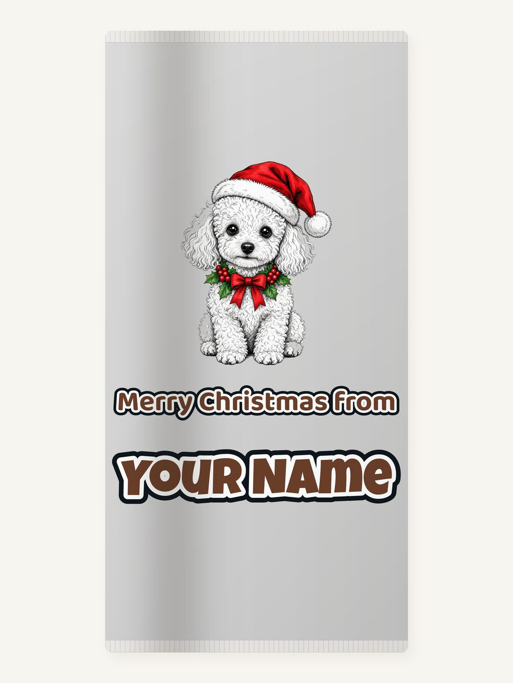 Poodle Christmas Personalised Beach Towel
