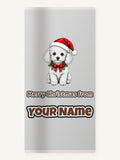 Poodle Christmas Personalised Beach Towel