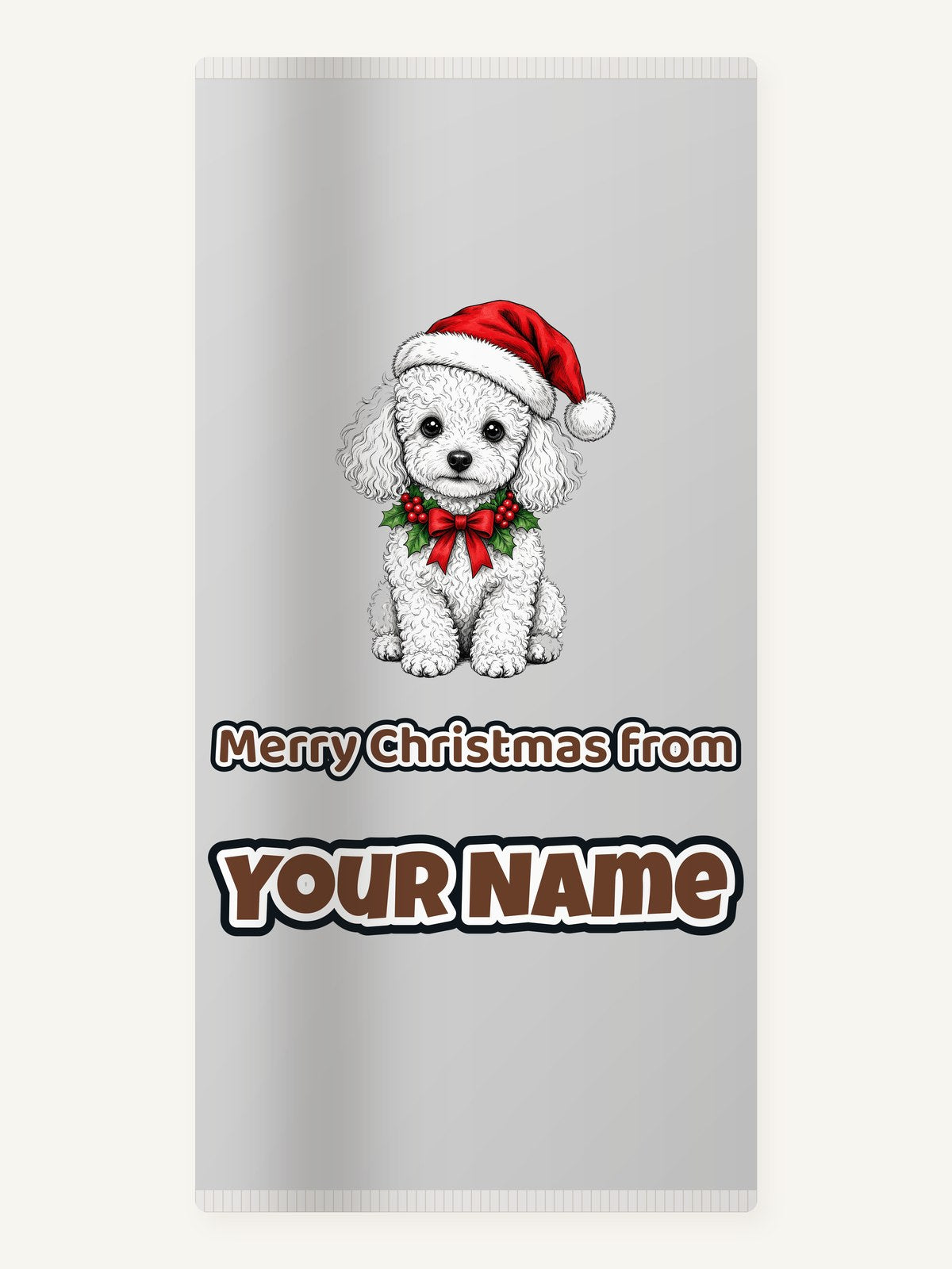 Poodle Christmas Personalised Beach Towel