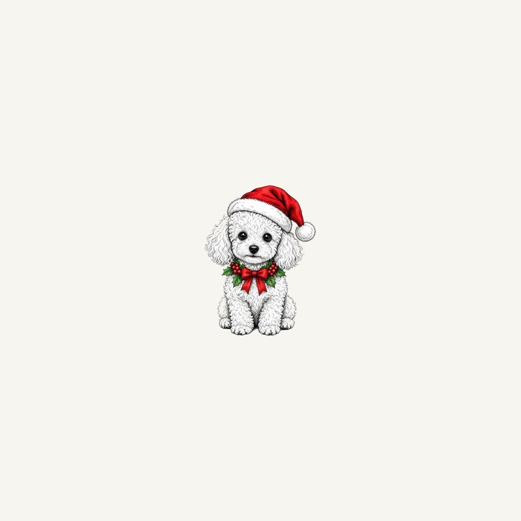 Poodle Christmas Personalised Beach Towel