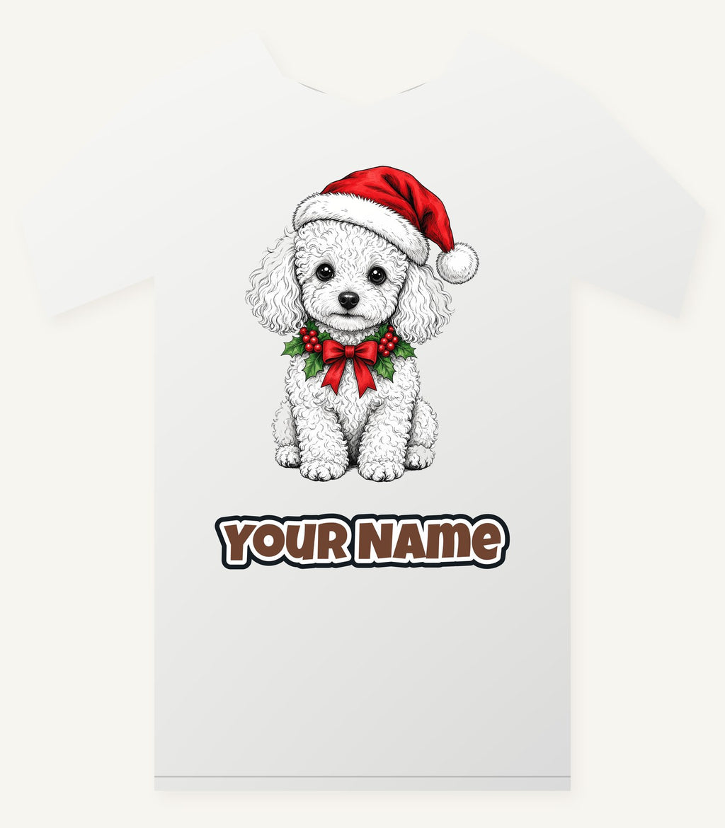 Poodle Christmas Personalised Christmas T-Shirt and Hoodie