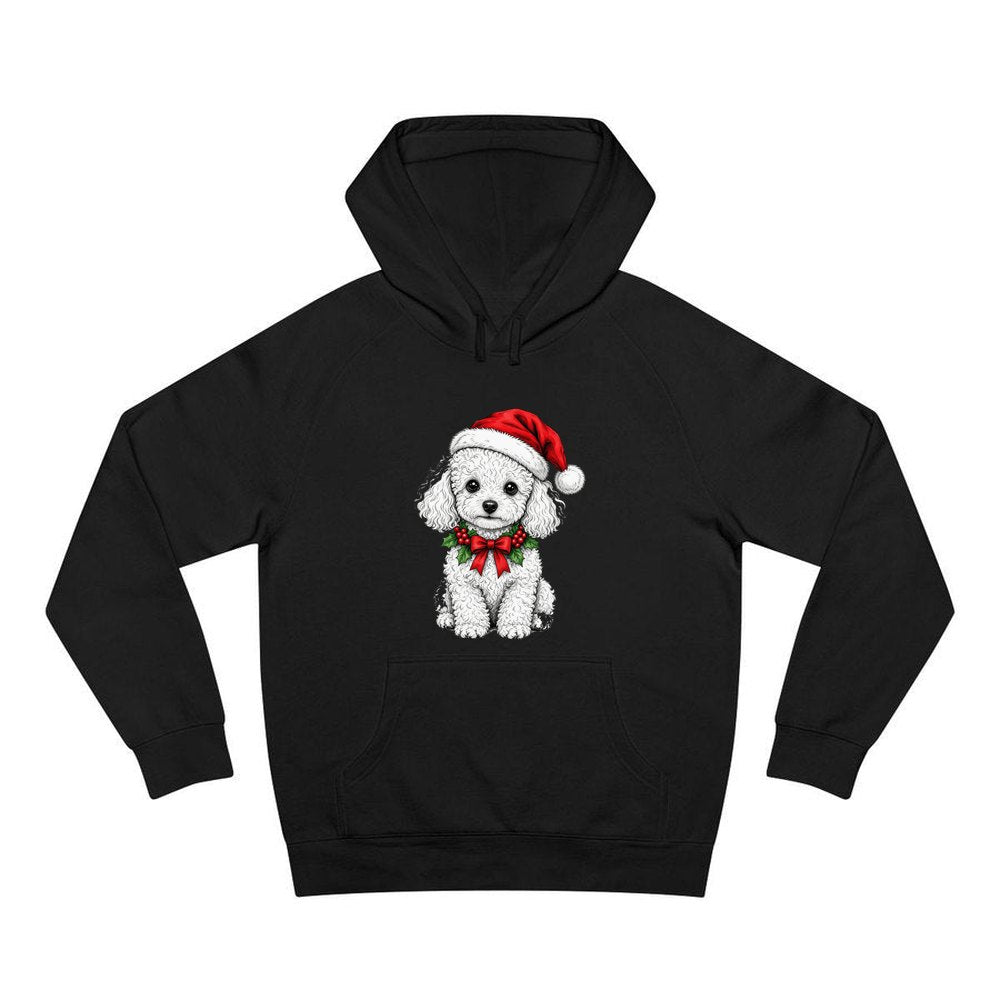 Poodle personalised Christmas hoodie in black