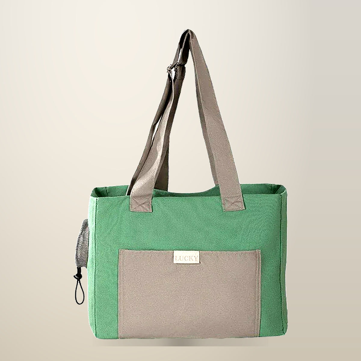 Aimall Adjustable Crossbody Pet Carrier Bag, Large, on a plain cream background