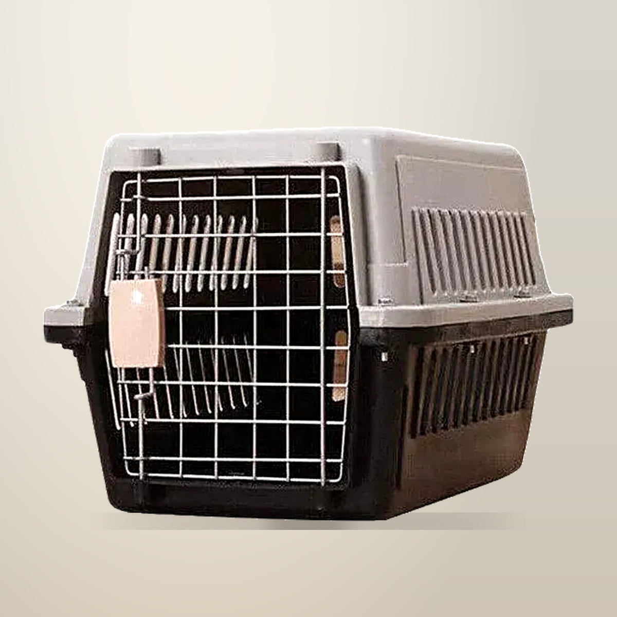 Aimall Portable Pet Travel Carrier Crate, 59 x 36 x 35 cm, on a plain cream background