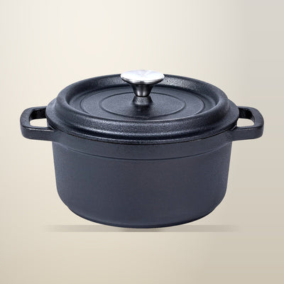 Pre-Seasoned Cast Iron Dutch Oven with Braiser Lid, 24 cm