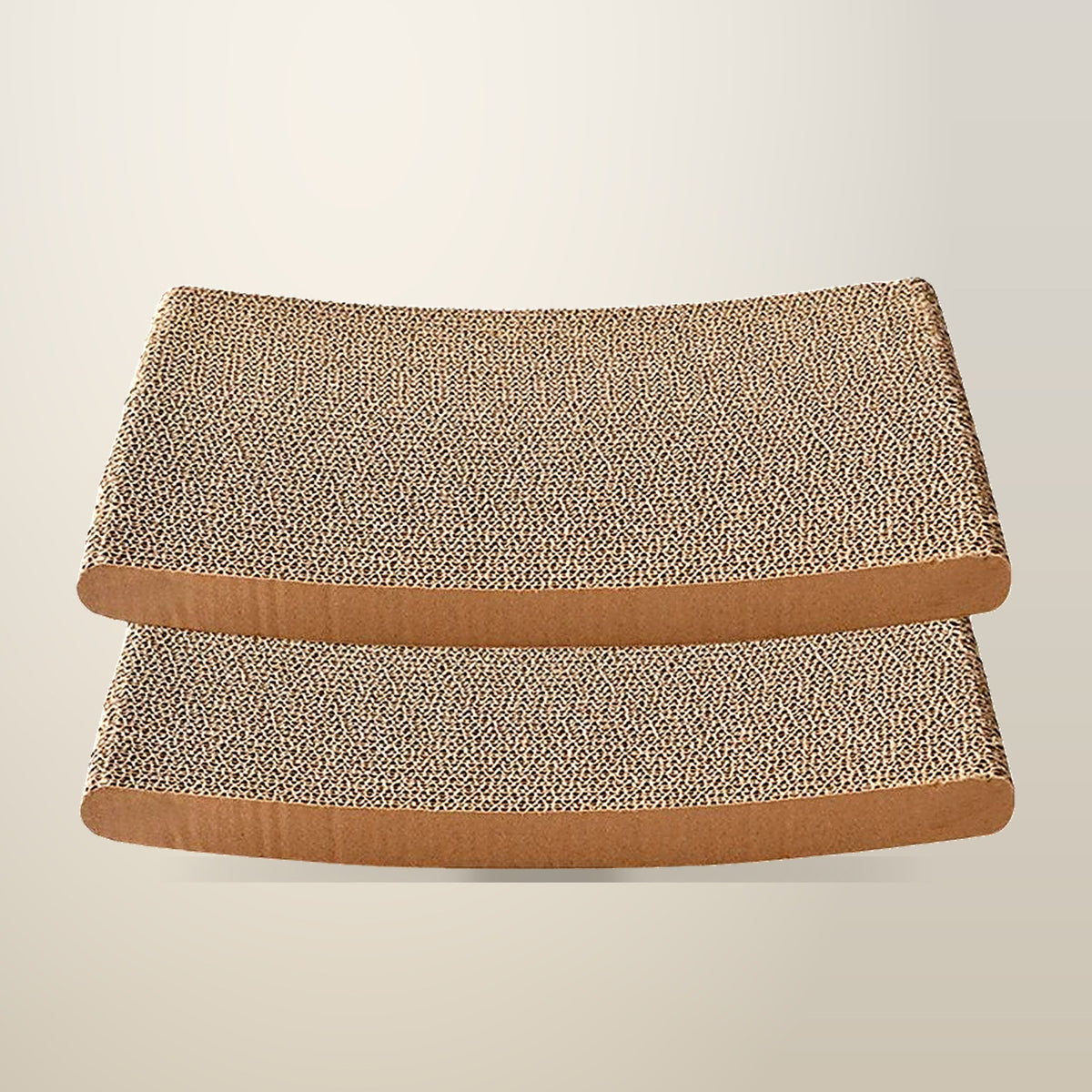 Aimall Corrugated Paper Cat Scratching Bed, 59 cm, on a plain cream background
