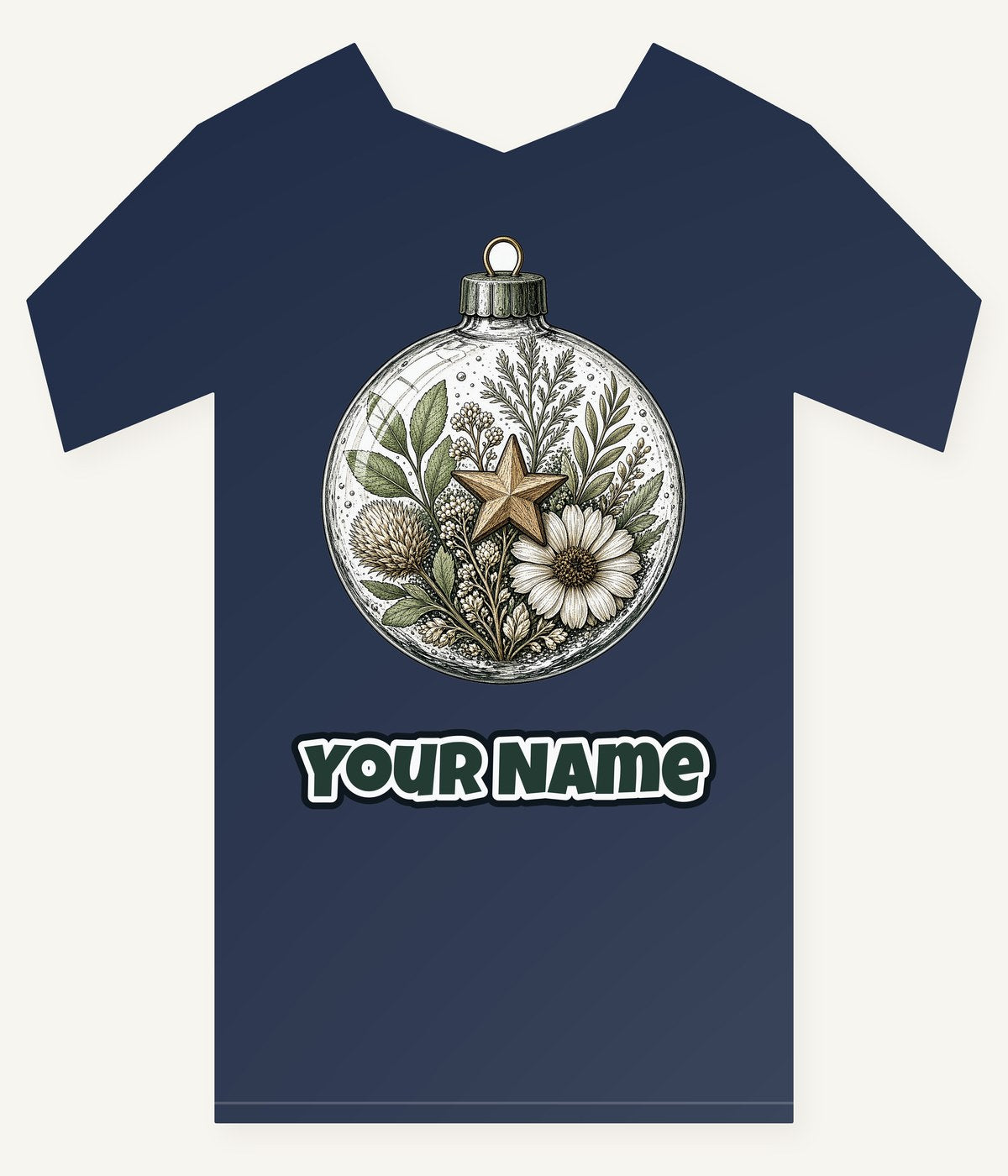 Pressed Flower Glass Bauble Personalised Kids Tee and Baby Bodysuit