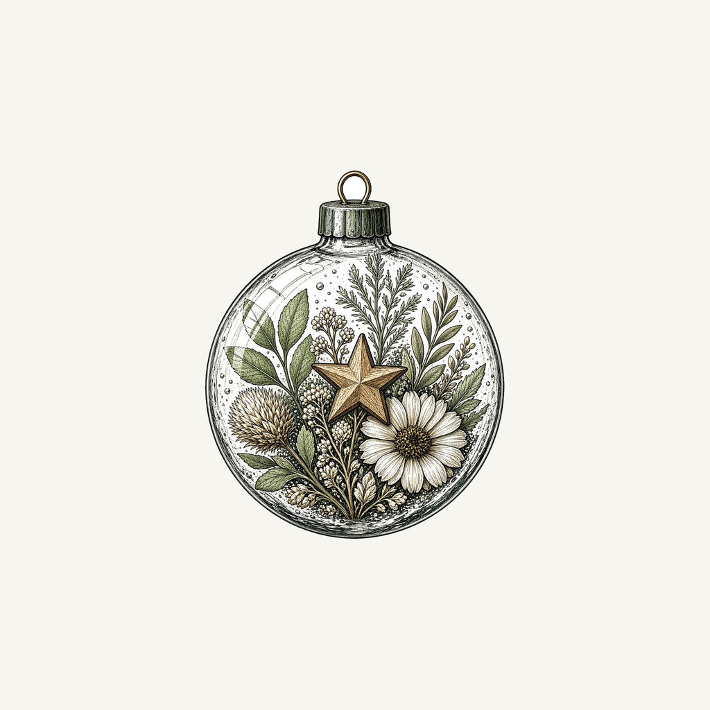 Pressed Flower Glass Bauble Personalised Christmas Mug