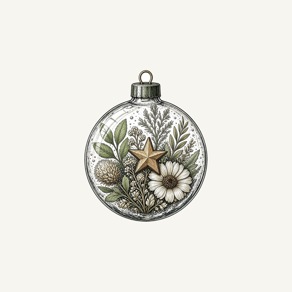 Pressed Flower Glass Bauble Personalised Christmas Mug