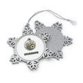 Pressed Flower Glass Bauble Personalised Pewter Christmas Ornament