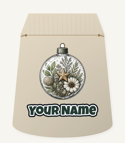 Pressed Flower Glass Bauble Personalised Santa Sack