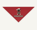 Pug personalised Christmas pet bandana, tie-on style