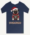 Pug Christmas Personalised Kids Tee and Baby Bodysuit