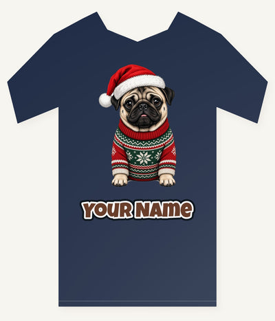 Pug Personalised Kids Tee and Baby Bodysuit