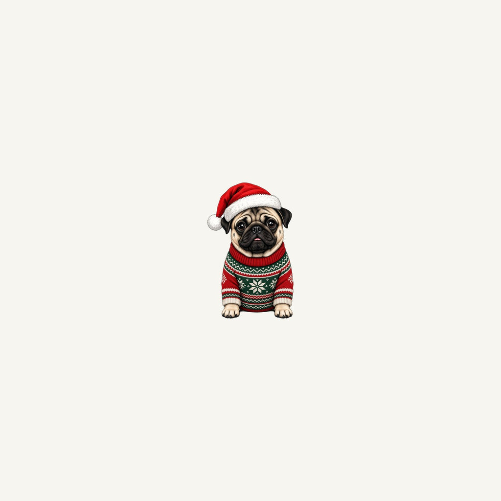 Pug Christmas Personalised Beach Towel