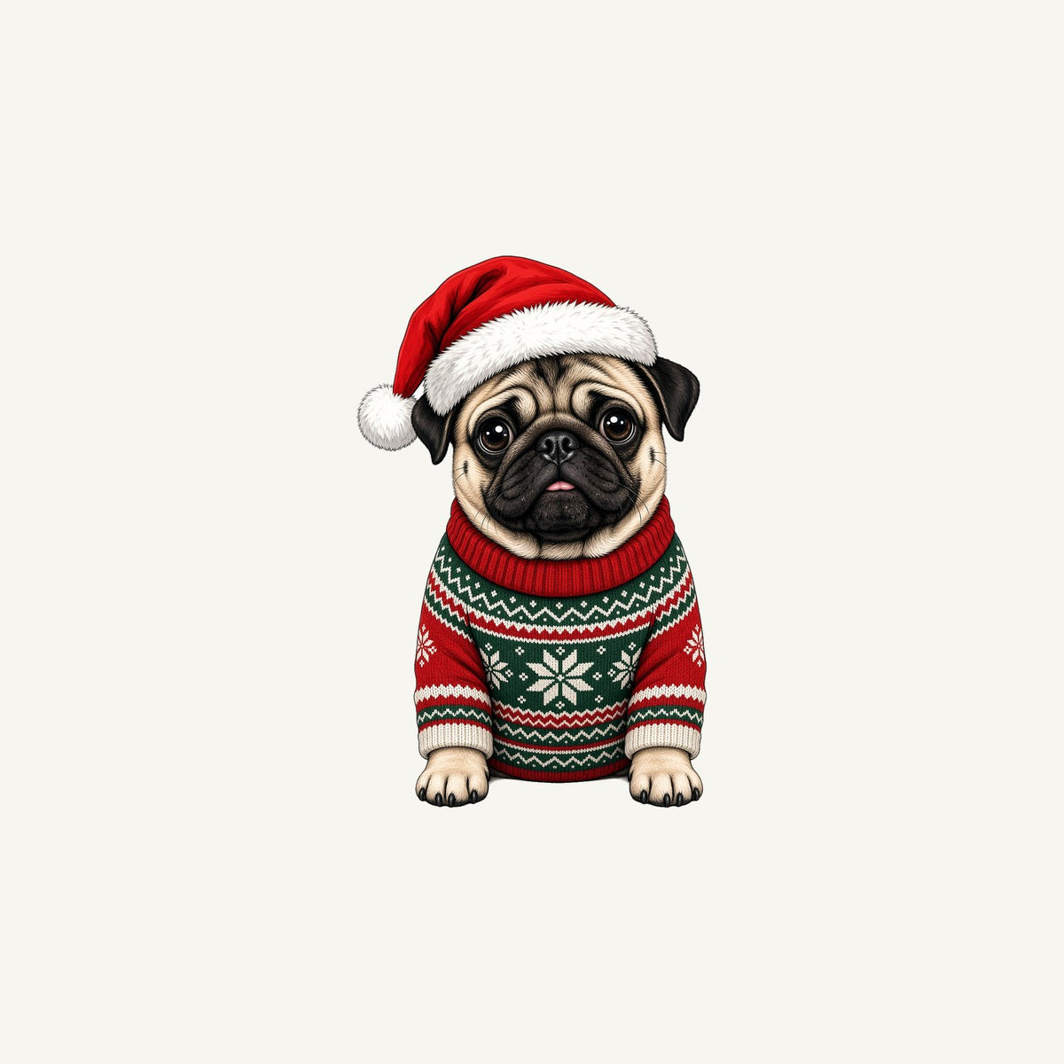 Pug Christmas Personalised Christmas Mug