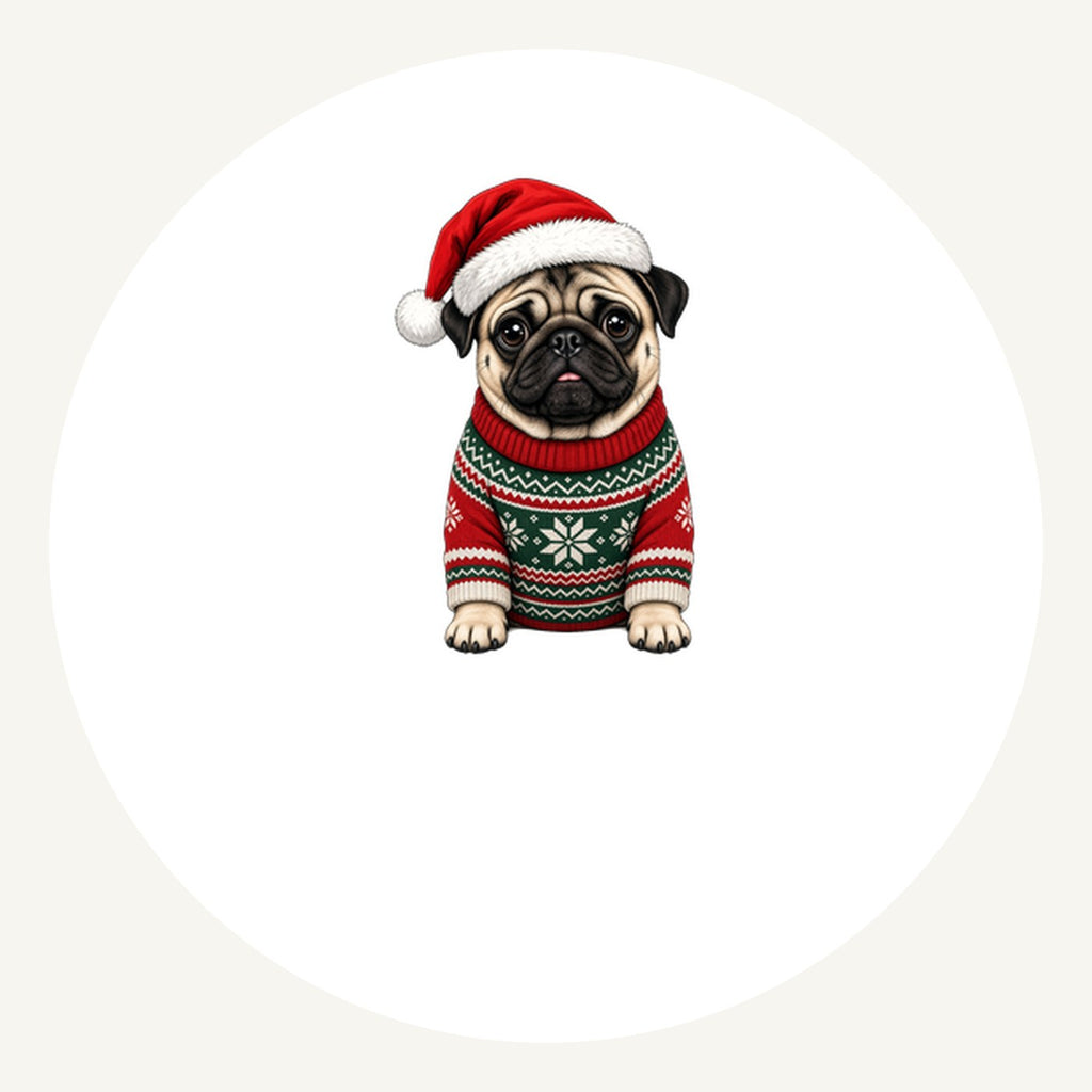 Pug Personalised Pewter Christmas Ornament