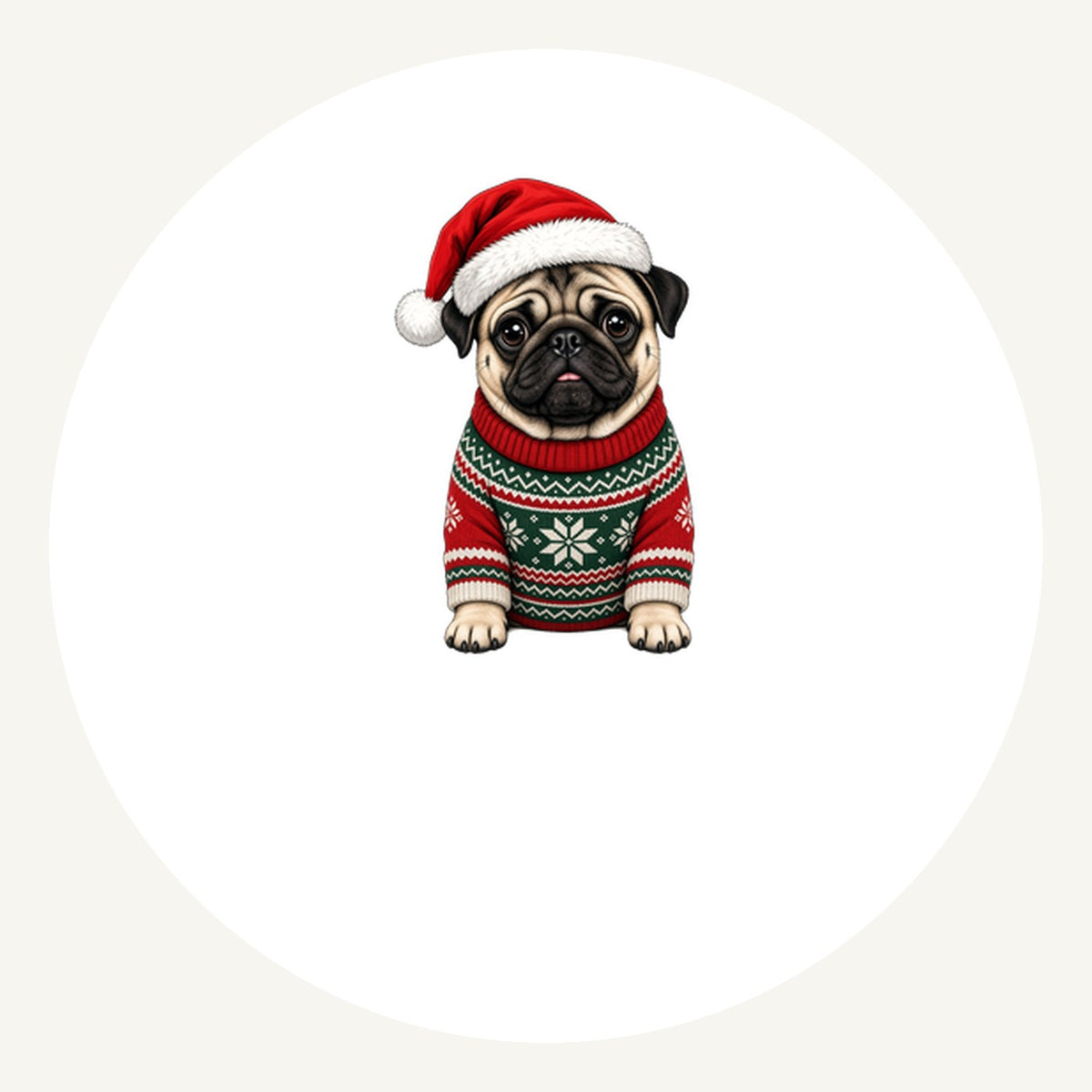 Pug Personalised Pewter Christmas Ornament
