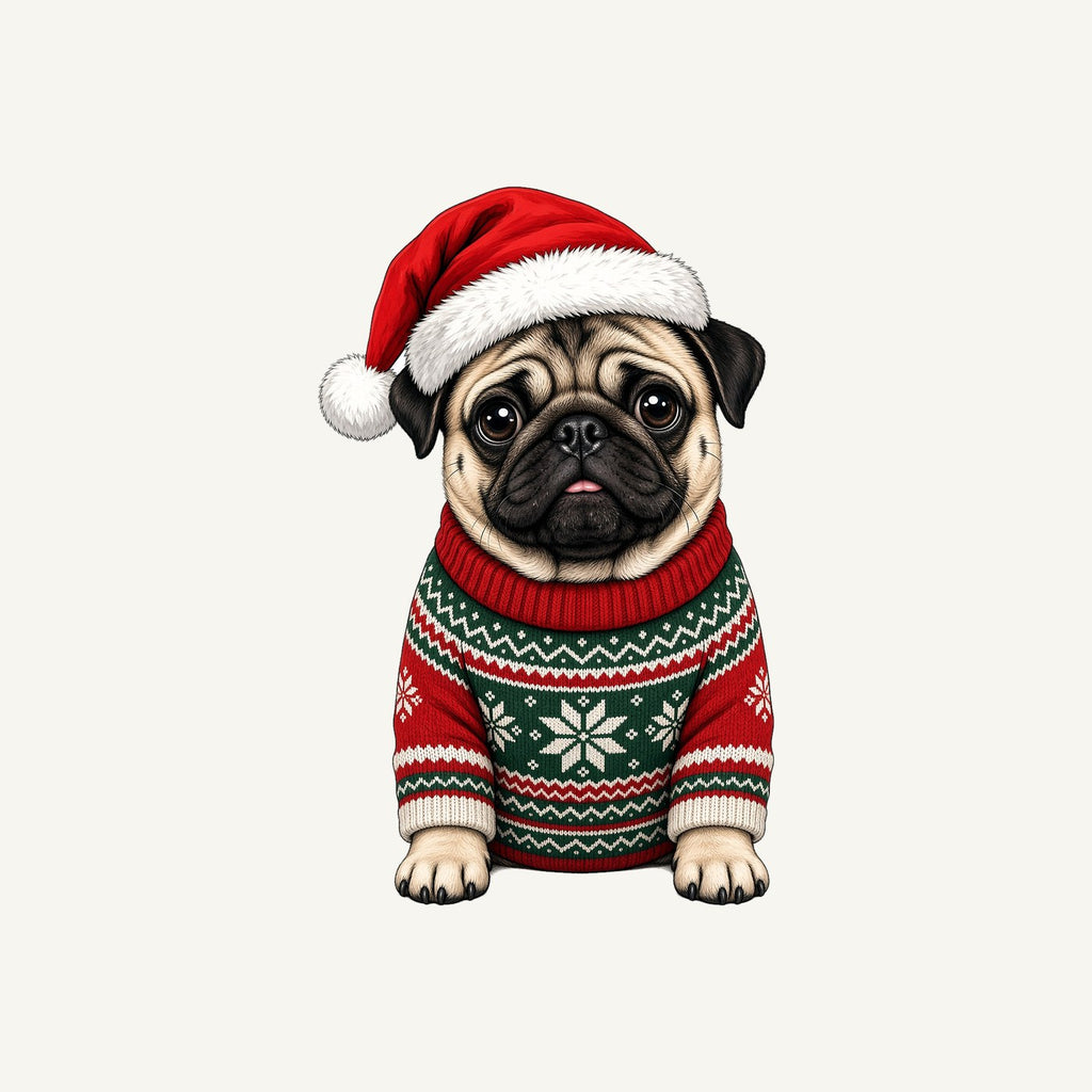 Pug Christmas Personalised Christmas T-Shirt and Hoodie