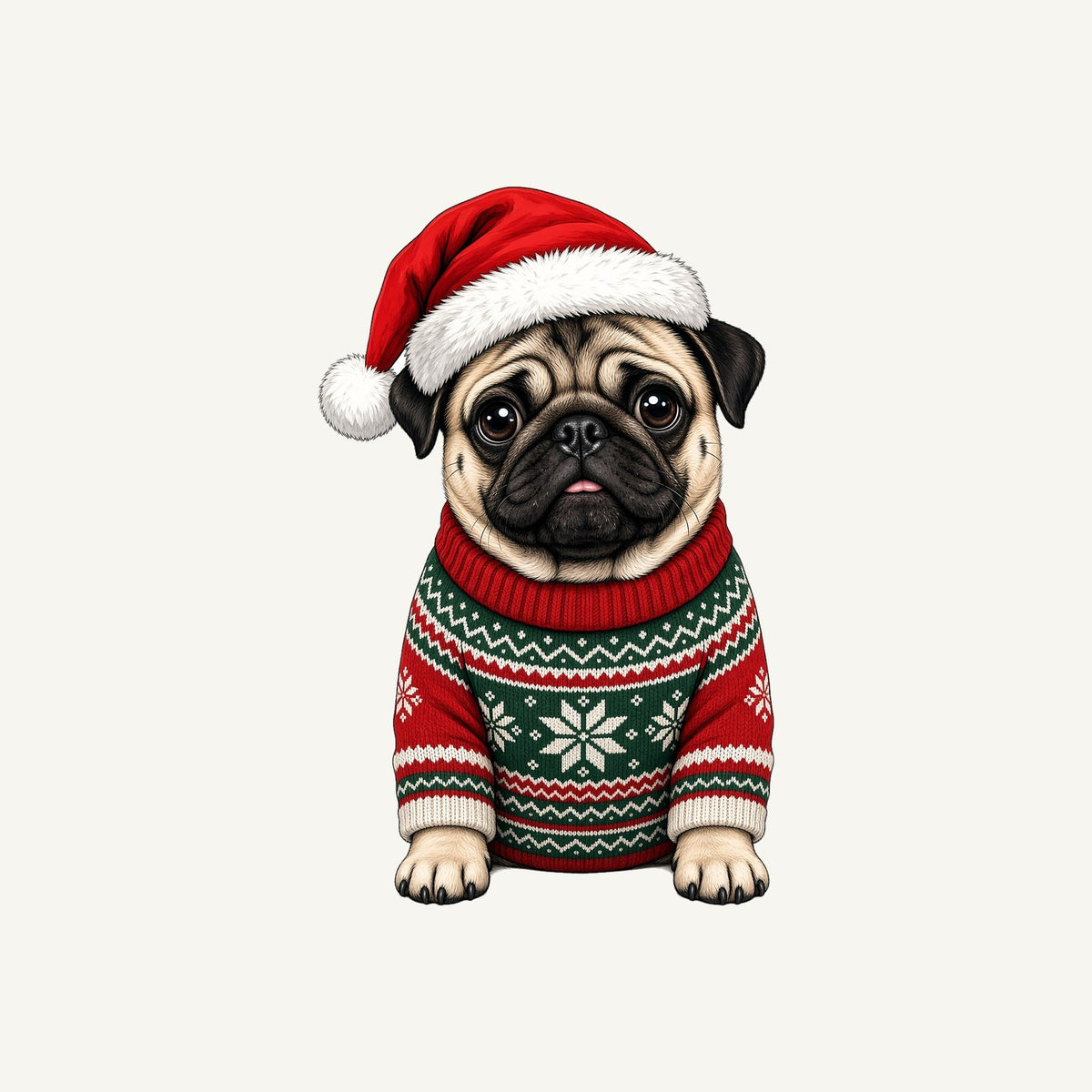 Pug Christmas Personalised Christmas T-Shirt and Hoodie