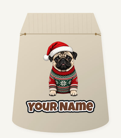 Pug Personalised Santa Sack