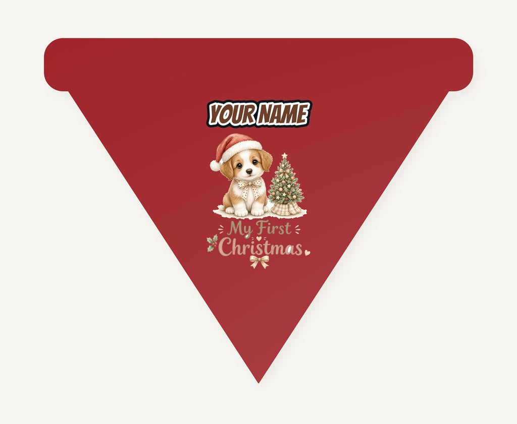 Puppy First Christmas Personalised Christmas Dog Bandana