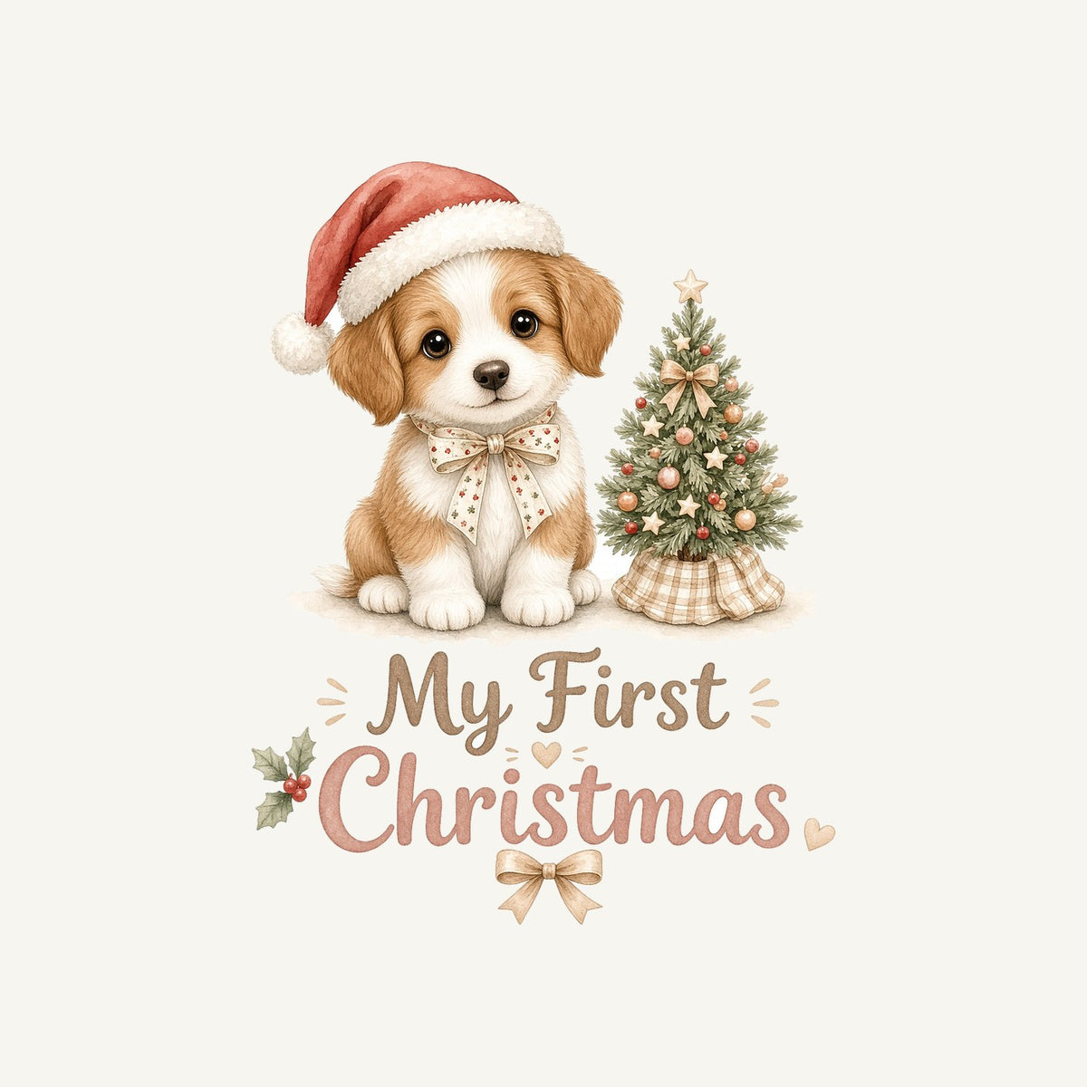 Puppy First Christmas Personalised Christmas Dog Bandana