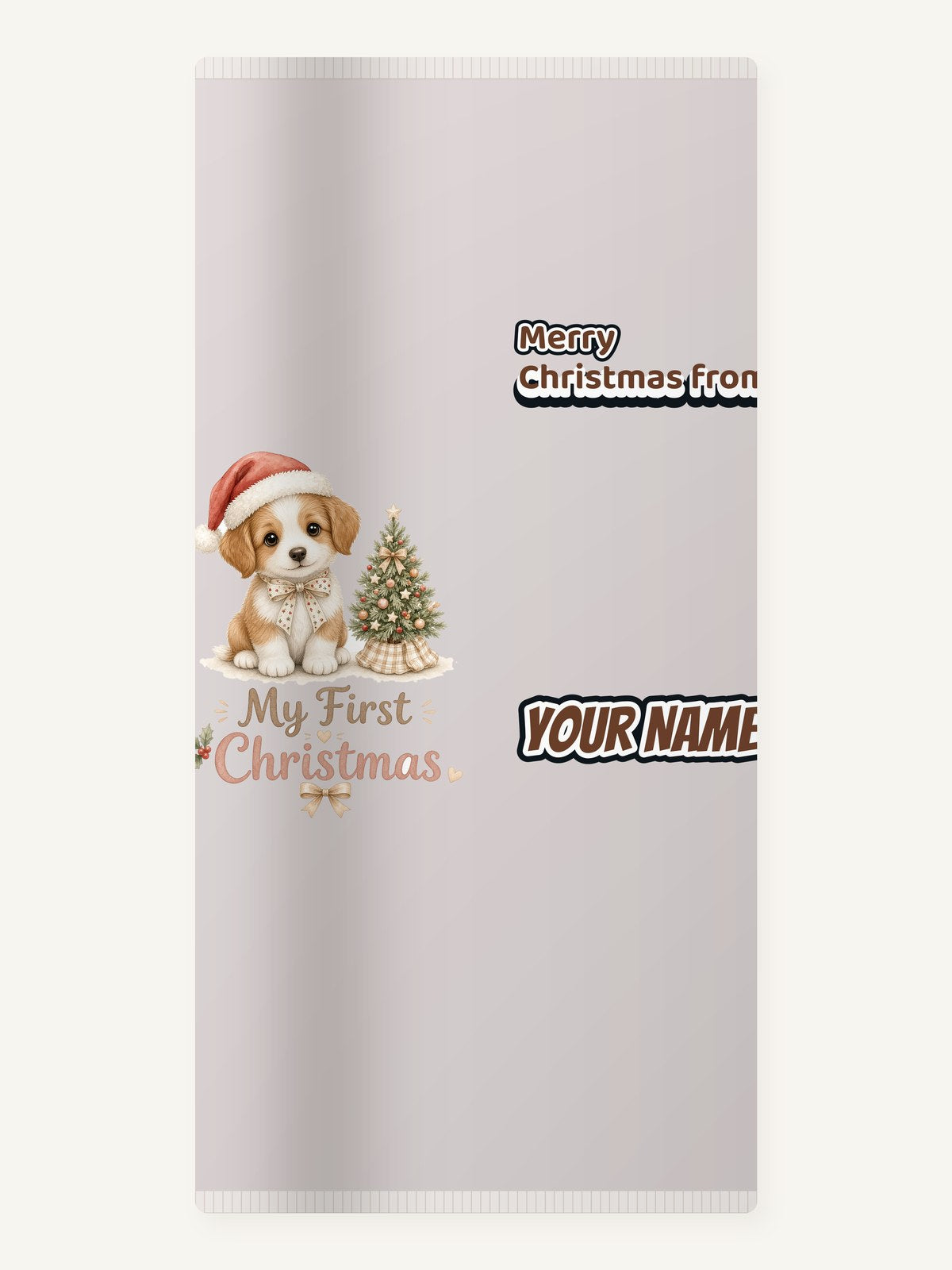 Puppy First Christmas Personalised Beach Towel