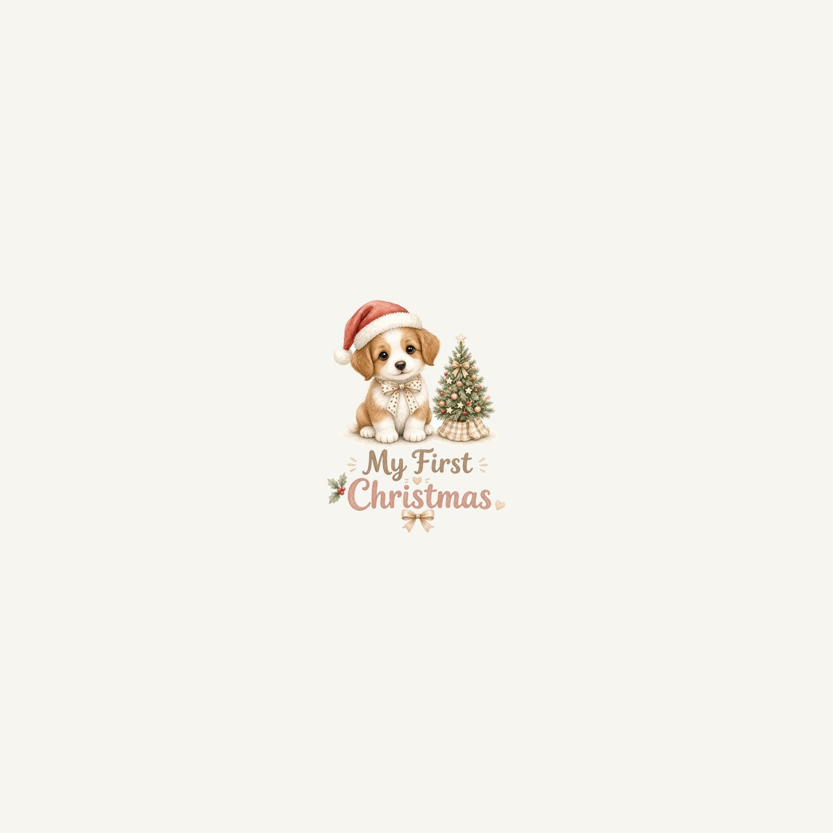 Puppy First Christmas Personalised Beach Towel