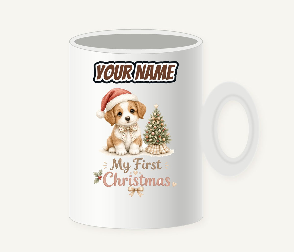 Puppy First Christmas Personalised Christmas Mug